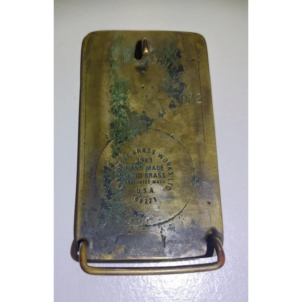 Vintage - DMA Systems Belt Buckle - 1983 - Handmade- Solid Brass